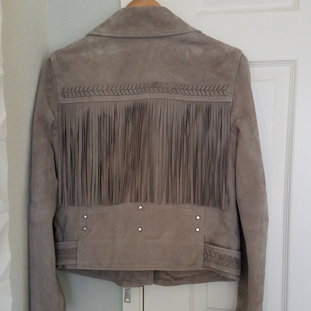 NWT All Saints Rosen suede biker jacket, US sz 2 - Picture 2 of 15